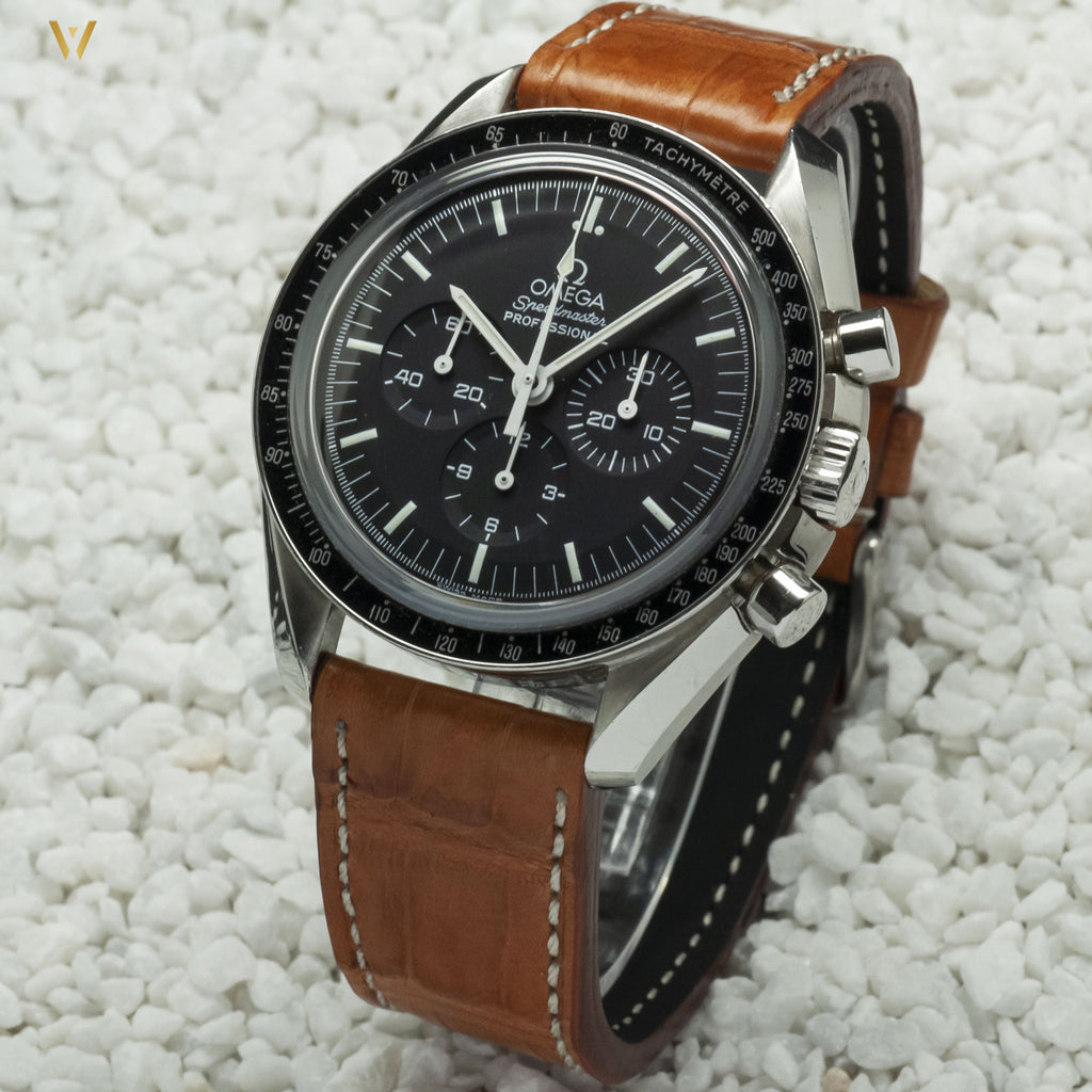 Bracelet de montre Dark Croco beige 20 mm avec Speedmaster omega