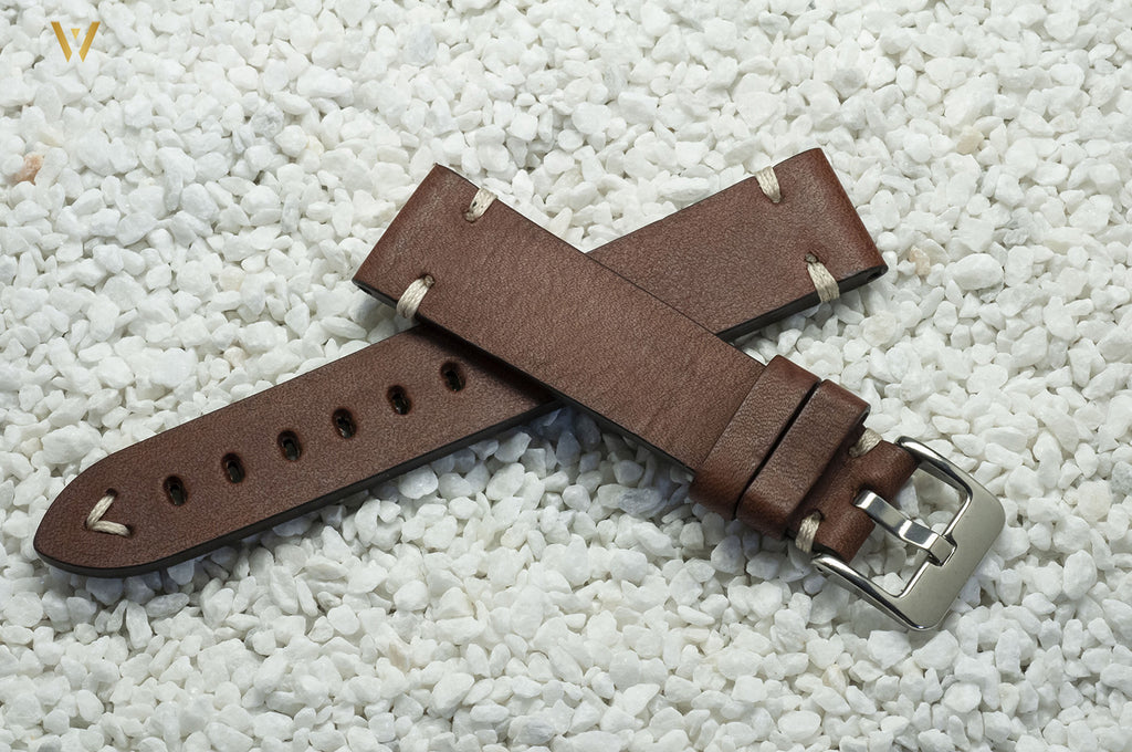 Bracelet de montre Vintage cuir marron 20 mm