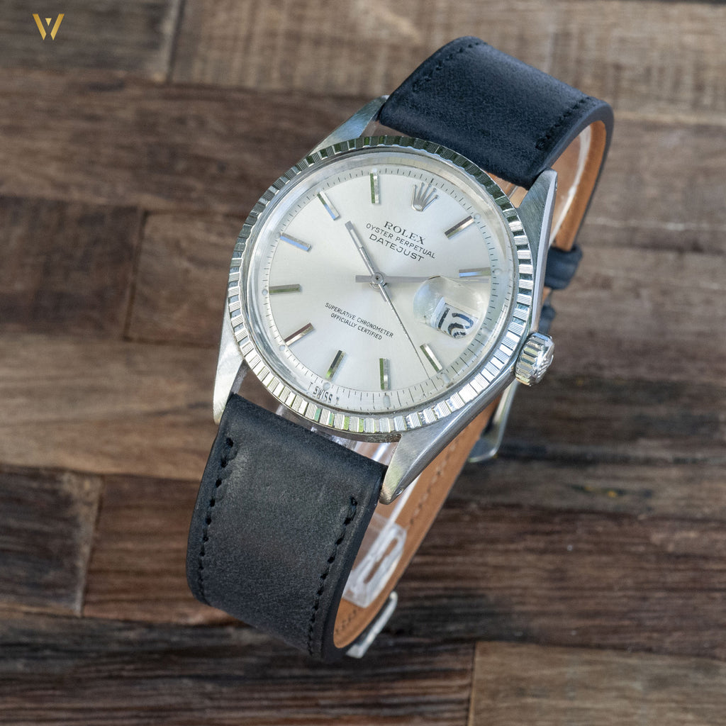Bracelet de montre tuscany noir avec Rolex Datejust vintage