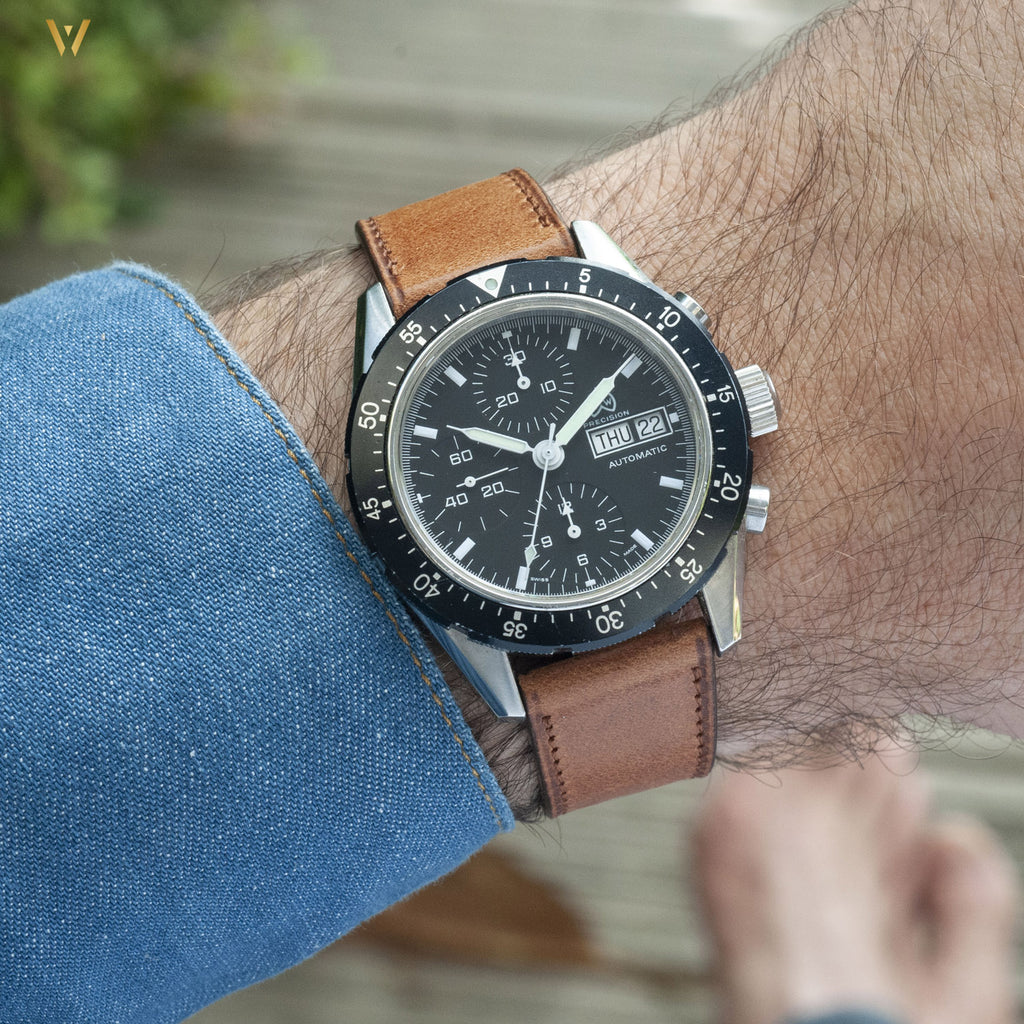 Bracelet de montre tuscany vieux bois avec chrono en wristshot