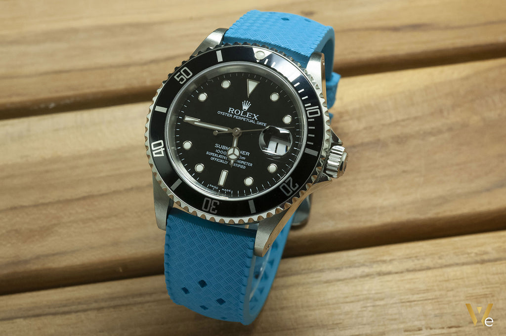 Bracelet style Tropic bleu azur sur Submariner Rolex