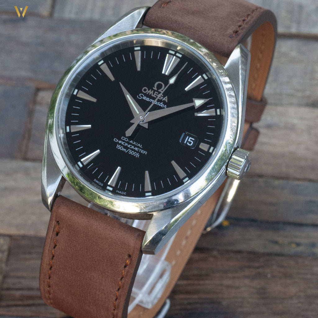 Bracelet de montre nubuck noisette avec Seamaster Aquaterra