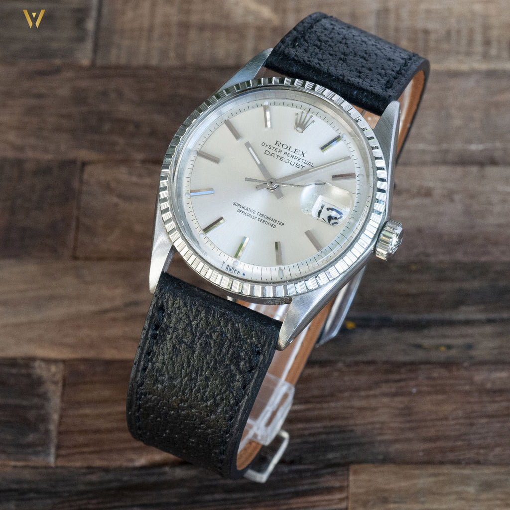 Bracelet de montre vintage porc noir sur datejust rolex