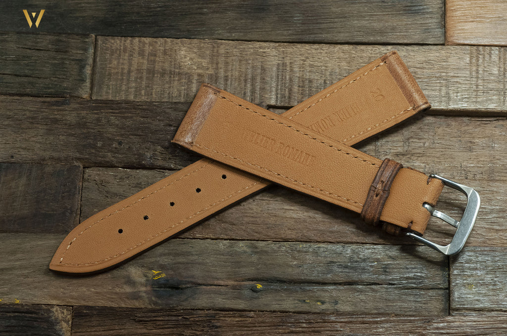 Bracelet de montre tuscany marron en taille standard vue côté doublure