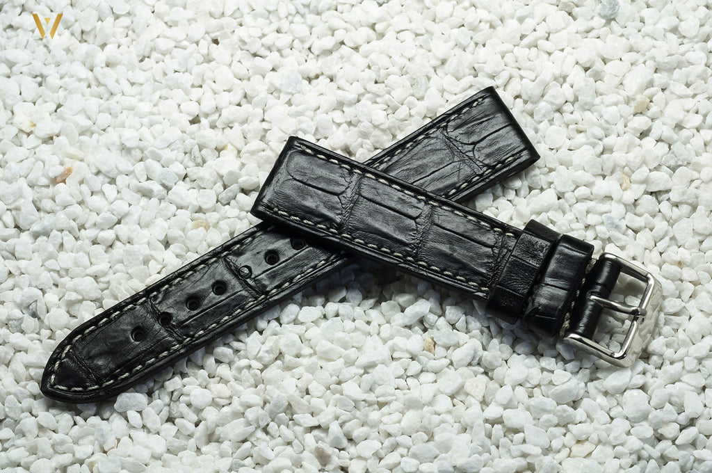 Bracelet de montre Dark Croco noir 20 mm