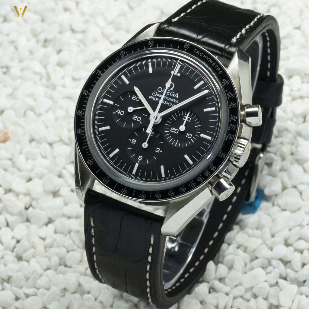 Bracelet de montre Dark Croco noir 20 mm et speedmaster